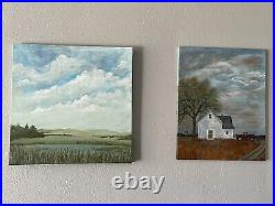 Original acrylic on canvas painting, titled Farmhouse by LisaK Fine art