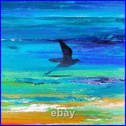 Original acrylic painting Abstract Seascape painting Stretched Canvas 18x18