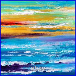 Original acrylic painting Abstract Seascape painting Stretched Canvas 18x18 Original acrylic painting Abstract Seascape painting Stretched Canvas 18x18