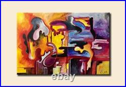 Original acrylic painting on canvas surrealism 36x24 Melting Clouds