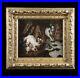 Original-antique-oil-painting-on-canvas-portrait-cat-kittens-dog-French-frame-01-tl