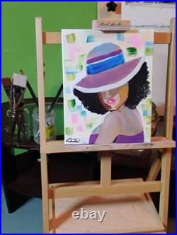 Original art 14 X 11 FlowerGlass Colorful Modern Art Acrylic Painting on Canvas