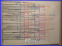 Original art GEOMETRIC LINES FOCUSED ABSTRACTION Stretched on canvas
