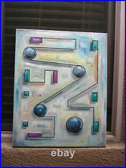 Original art abstract ONE MORE TIME 16x20 Modern NEW wow Painting Signed Crowell
