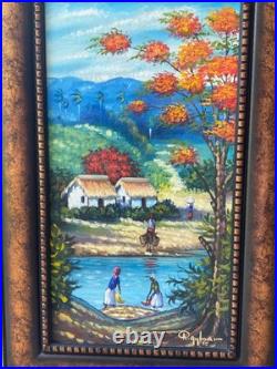 Original art painting on canvas signed framed by Rafael Aybar