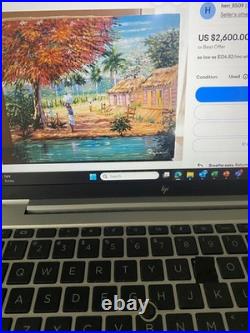 Original art painting on canvas signed framed by Rafael Aybar