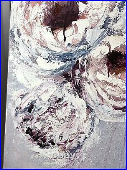 Original flower art gentle peonies Impressionist white flower on canvas