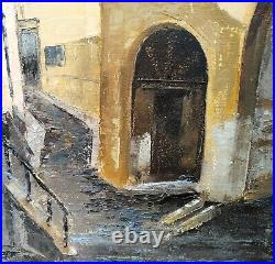 Original oil on canvas painting Italian cityscape landscape old town art 16x20