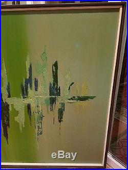 Original oil on canvas painting abstract Carlo of Hollywood MCM signed WOW