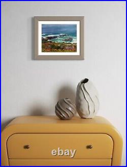 Original oil painting Big Sur California poppies Coastline Canvas Hand painted