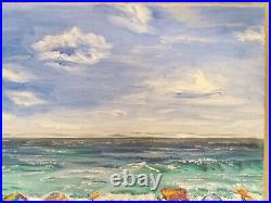 Original oil painting Holiday on Tamarack Beach, 1216, stretched canvas