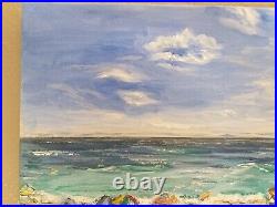 Original oil painting Holiday on Tamarack Beach, 1216, stretched canvas