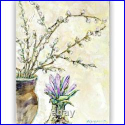 Original oil painting floral bouquet wall art on canvas handmade artwork decor