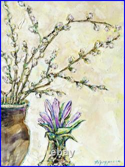 Original oil painting floral bouquet wall art on canvas handmade artwork decor