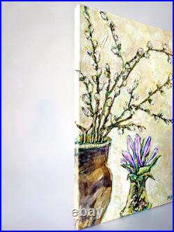 Original oil painting floral bouquet wall art on canvas handmade artwork decor