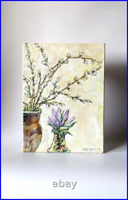 Original oil painting floral bouquet wall art on canvas handmade artwork decor