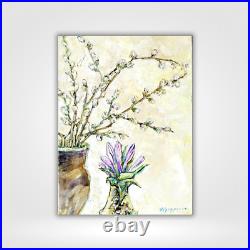 Original oil painting floral bouquet wall art on canvas handmade artwork decor