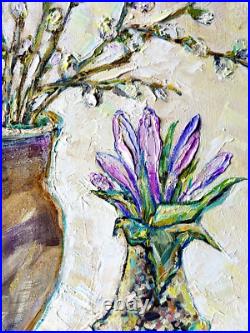 Original oil painting floral bouquet wall art on canvas handmade artwork decor