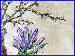 Original oil painting floral bouquet wall art on canvas handmade artwork decor