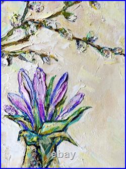 Original oil painting floral bouquet wall art on canvas handmade artwork decor