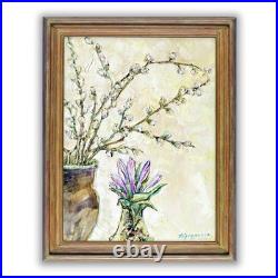 Original oil painting floral bouquet wall art on canvas handmade artwork decor