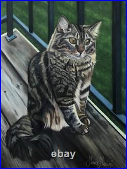 Original oil painting on canvas, Cat/Kitten, unframed, 12 x16, new, realism art