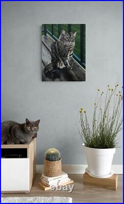 Original oil painting on canvas, Cat/Kitten, unframed, 12 x16, new, realism art
