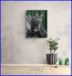 Original oil painting on canvas, Cat/Kitten, unframed, 12 x16, new, realism art