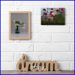 Original oil painting on canvas, poppy flower, unframed, 6 x8, new, realism art