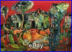 Original painting Landscape In Red Oil on canvas 36x48 in by Anastasiya Kim