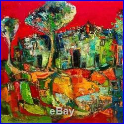 Original painting Landscape In Red Oil on canvas 36x48 in by Anastasiya Kim