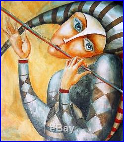 Original painting Oil on canvas 20x16 RUSSIAN CONTEMPORARY ART HARLEQUIN