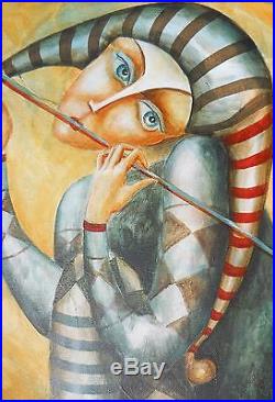 Original painting Oil on canvas 20x16 RUSSIAN CONTEMPORARY ART HARLEQUIN