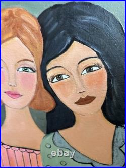 Original painting, abstract collectible, Portrait 11x14