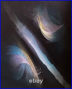 Original painting, psychedelic spacescape, acrylic on canvas panel, 8x10 in