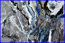 Original slim abstract painting on canvas created by UK artist Swarez