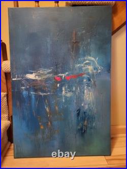 Outsider Art Piece Amass Simplicity 36x24 Inch LARGE BEAUTIFUL ABSTRACT