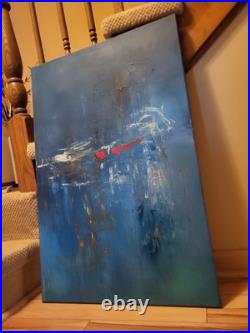 Outsider Art Piece Amass Simplicity 36x24 Inch LARGE BEAUTIFUL ABSTRACT