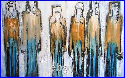 PAINTING ABSTRACT MODERN CANVAS WALL ART Large Framed Signed USA ELOISExxx