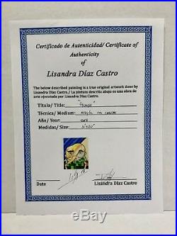 PAINTING ORIGINAL ACRYLIC ON CANVAS (FRAME INCLUDED) CUBAN ART 16X20 by LISA
