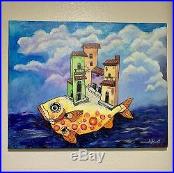 PAINTING ORIGINAL OIL ON CANVAS (FRAME INCLUDED) CUBAN ART 16X20 By Lisa