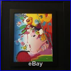 PETER MAX BLUSHING BEAUTY ORIGINAL ACRYLIC ON CANVAS PAINTING 19 x 23