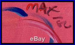 PETER MAX Original PAINTING on CANVAS BLUSHING BEAUTY Profile SIGNED ACRYLIC
