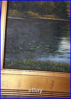 PETER PETTEGREW ORIGINAL Placid Lake Oil on Canvas 33x28 Signed Framed