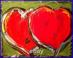 POP ART HEARTS Original Oil Painting on canvas IMPRESSIONIST KAZAV 678G45
