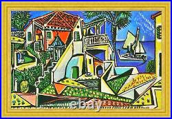 Pablo Picasso MEDITERRANEAN Original Oil Painting 18x30 Canvas SALE