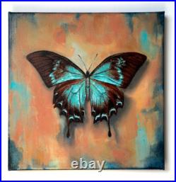 Painting Oil on Canvas, Beautiful Butterfly, Original Contemporary Interior Art