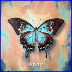 Painting Oil on Canvas, Beautiful Butterfly, Original Contemporary Interior Art