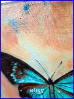Painting Oil on Canvas, Beautiful Butterfly, Original Contemporary Interior Art