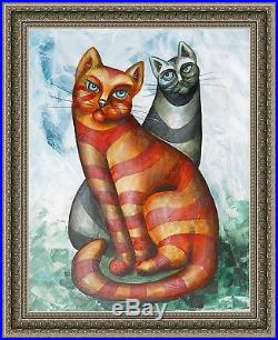 Painting Original Oil on canvas CONTEMPORARY ART expressionism modern CAT family